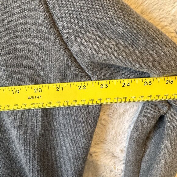 Michael Kors Sweater Men's XL Gray Knit Full Zip Mock Neck Cotton Wool Blend - Picture 8 of 10